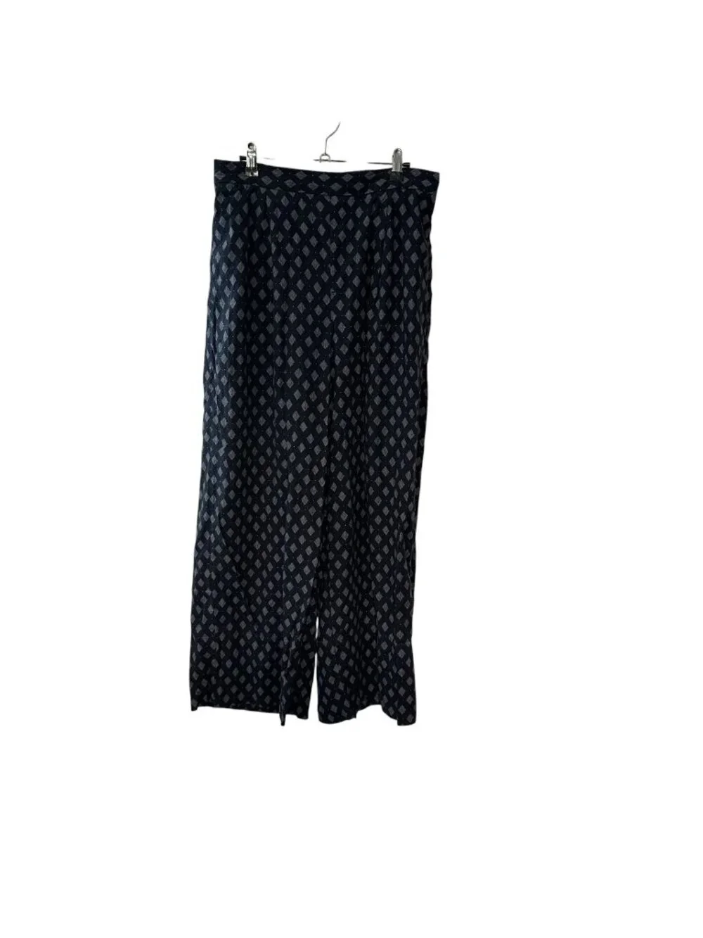 Banana Republic Linen Blend Wide Leg Pants Blue Elastic Waist Palazzo Medium